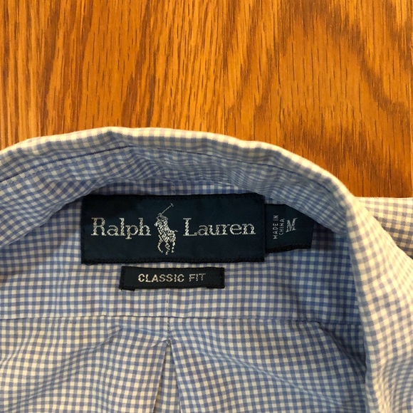 Ralph Lauren Light Blue Gingham Shirt - Picture 2 of 7